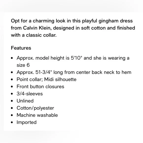 Calvin Klein Modern 1950’s Gingham Shirt Dress - Picture 11 of 11